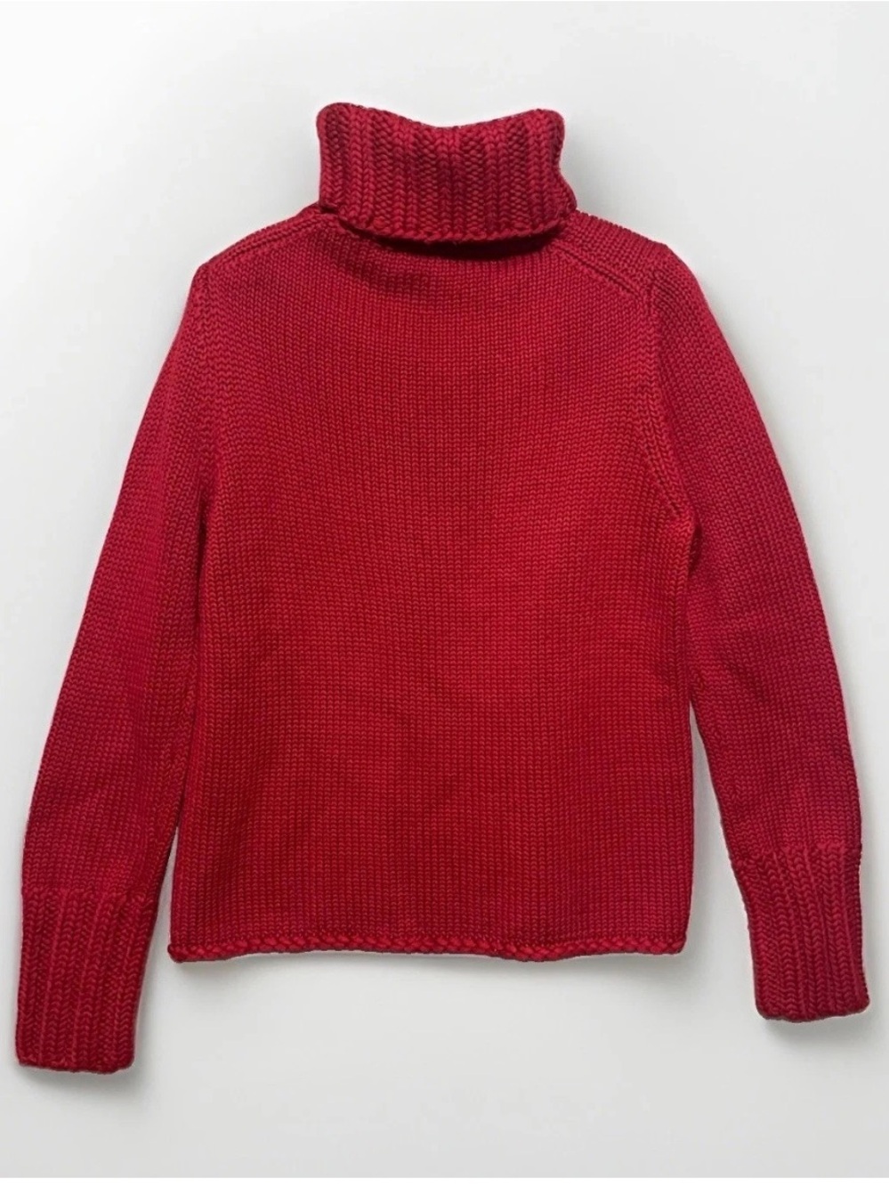 Gap VTG Y2K Wool Blend Chunky Knit Turtleneck Sweater Women’s XL Red Thick